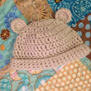 Crochet Bear Hat - no pattern, just kinda made it up!